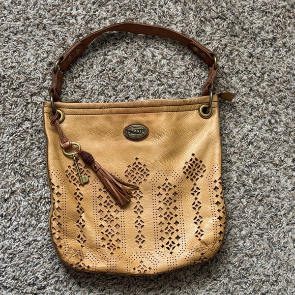 Fossil Handbags - Fossil Brown Leather Cutout Shoulder Bag